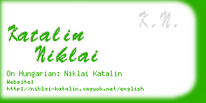 katalin niklai business card